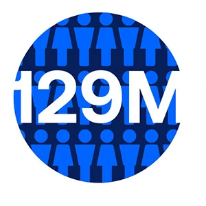 more than 129 million