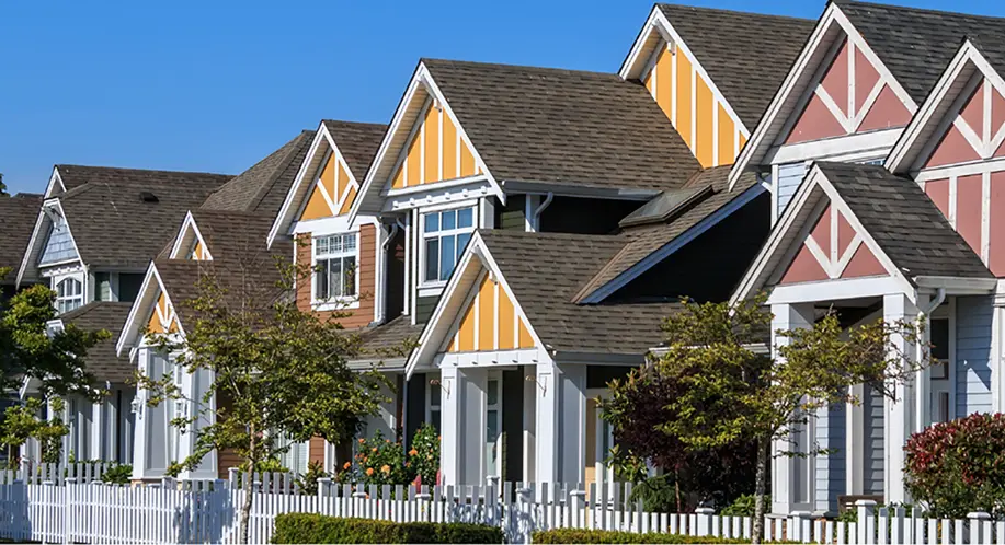 Row of colorful houses